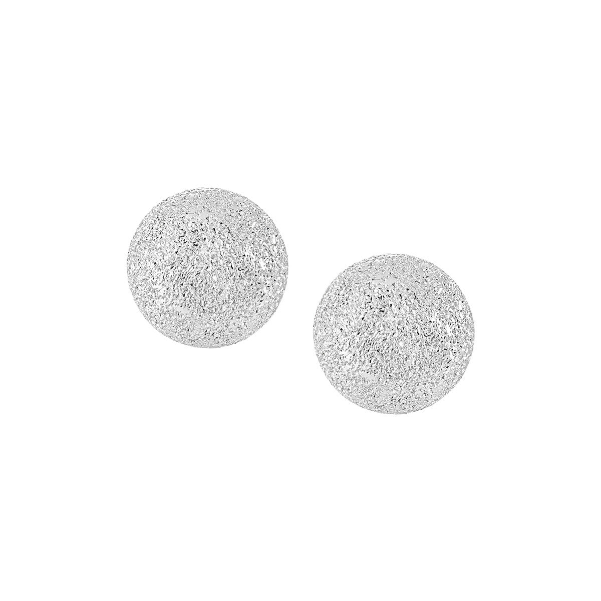Lumi Shimmer Matte Sphere Silver Stud Earrings OPHRASTUDIO