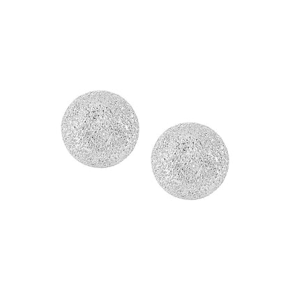 Lumi Shimmer Matte Sphere Silver Stud Earrings OPHRASTUDIO