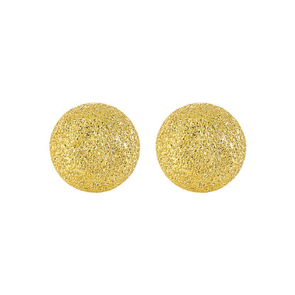 Lumi Shimmer Matte Sphere Silver Stud Earrings OPHRASTUDIO