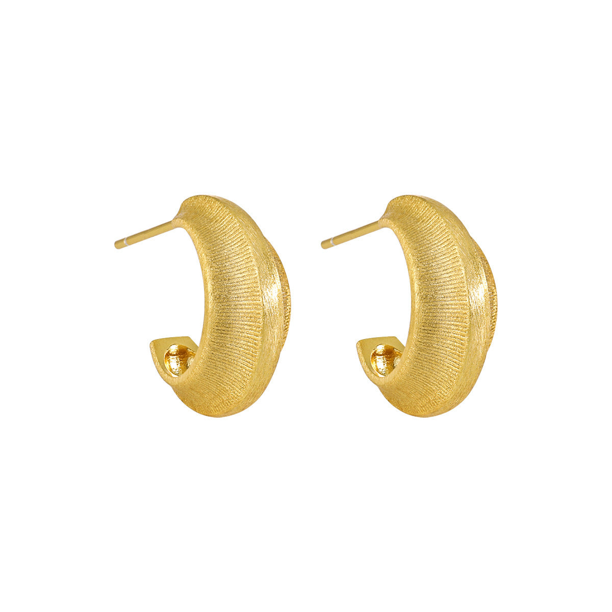 Luminous Brushed Huggie Earrings OPHRASTUDIO