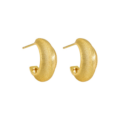 Luminous Brushed Huggie Earrings OPHRASTUDIO