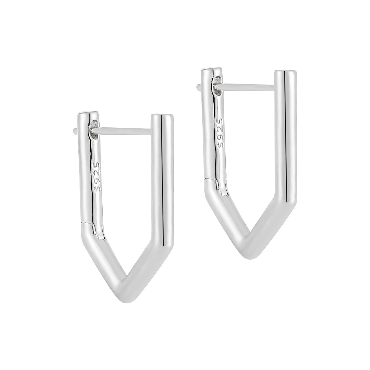 Geometric Pavé Edge Hoop Earrings