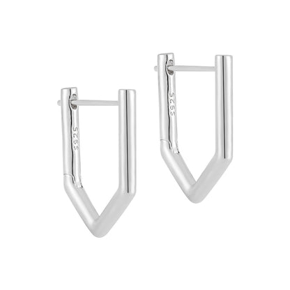 Geometric Pavé Edge Hoop Earrings