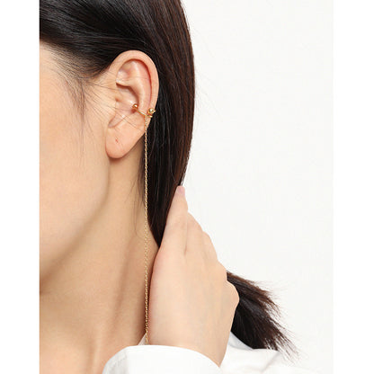 Single Chain Tassel Ear Cuff Earring OPHRASTUDIO