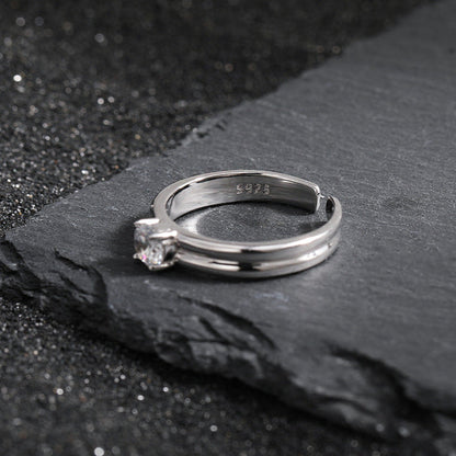 Radiant Grace Solitaire Silver Ring OPHRASTUDIO