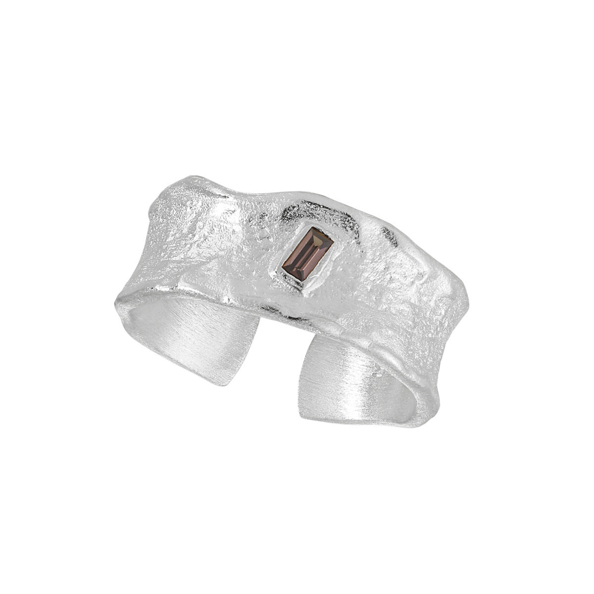 Sculpted Edge Baguette Zirconia Statement Ring OPHRASTUDIO