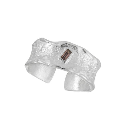 Sculpted Edge Baguette Zirconia Statement Ring OPHRASTUDIO