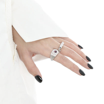 Ripple Crest Glass Stone Statement Ring OPHRASTUDIO