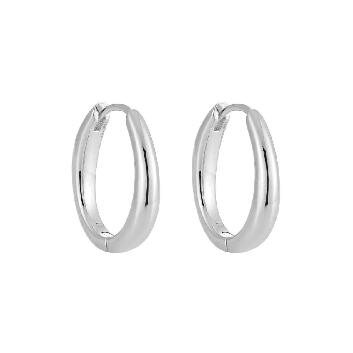 Aka Gioielli® - Orecchini a Cerchio Ovali Donna Argento 925 Rodiato, dimensione 50 x 32 mm - spessore 1.5mm