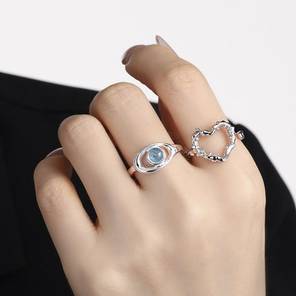 Aquamarine Hollow Statement Ring OPHRASTUDIO