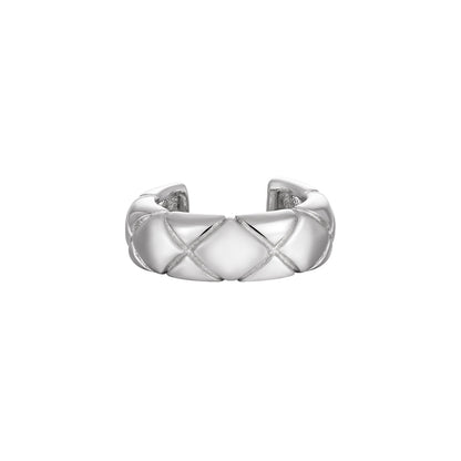 Pearl & Quilted Silver Ear Cuff OPHRASTUDIO