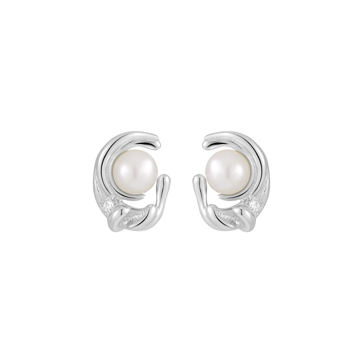 Fairy Silver Pearl Stud Earrings