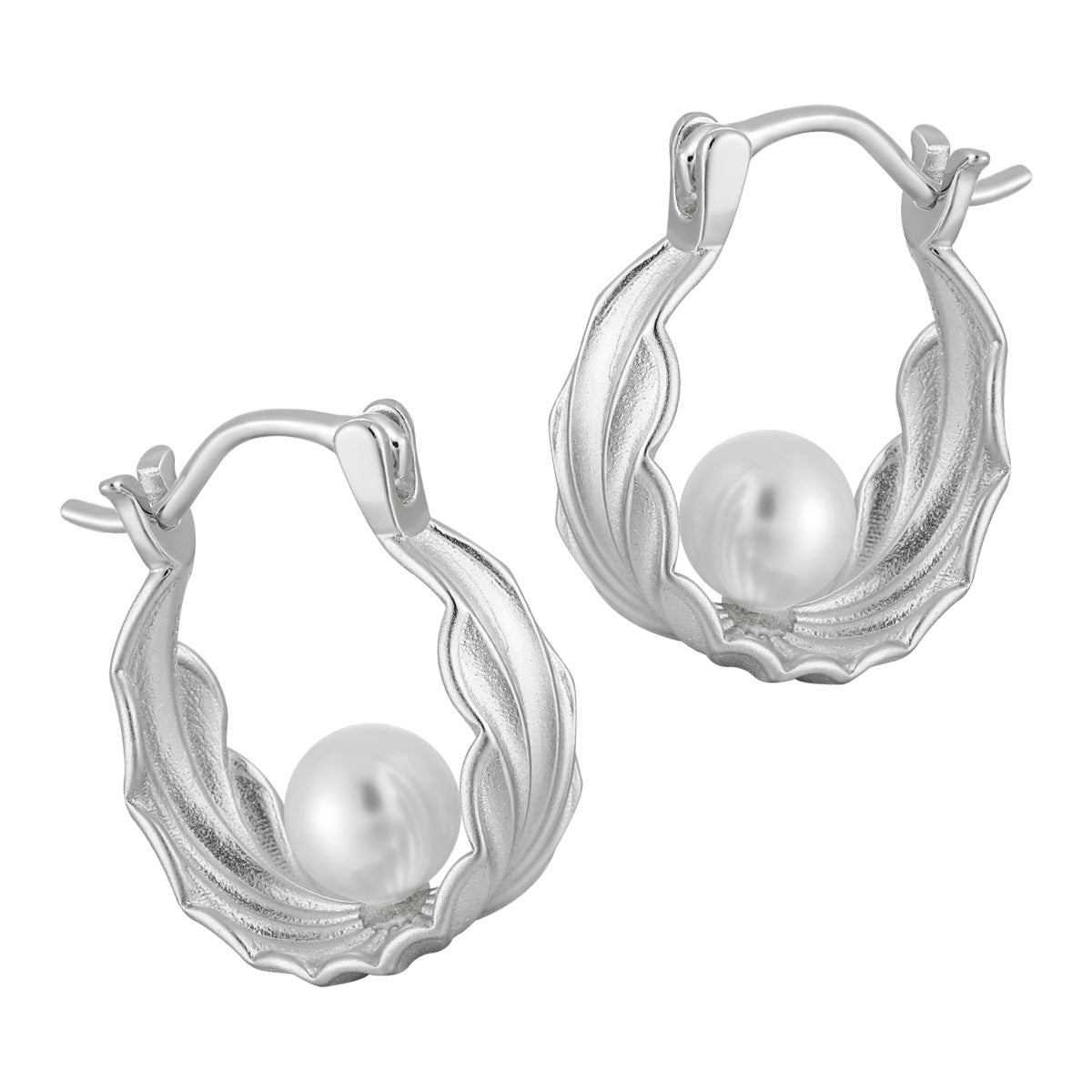 Pearl Seaweed Hoop Earrings OPHRASTUDIO