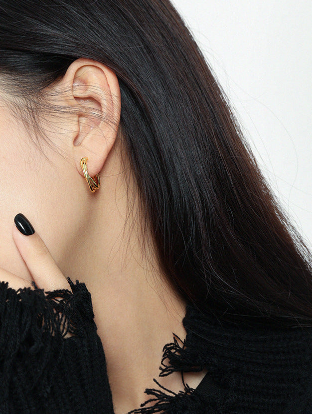 Layered Wrap C-Hoop Earrings OPHRASTUDIO