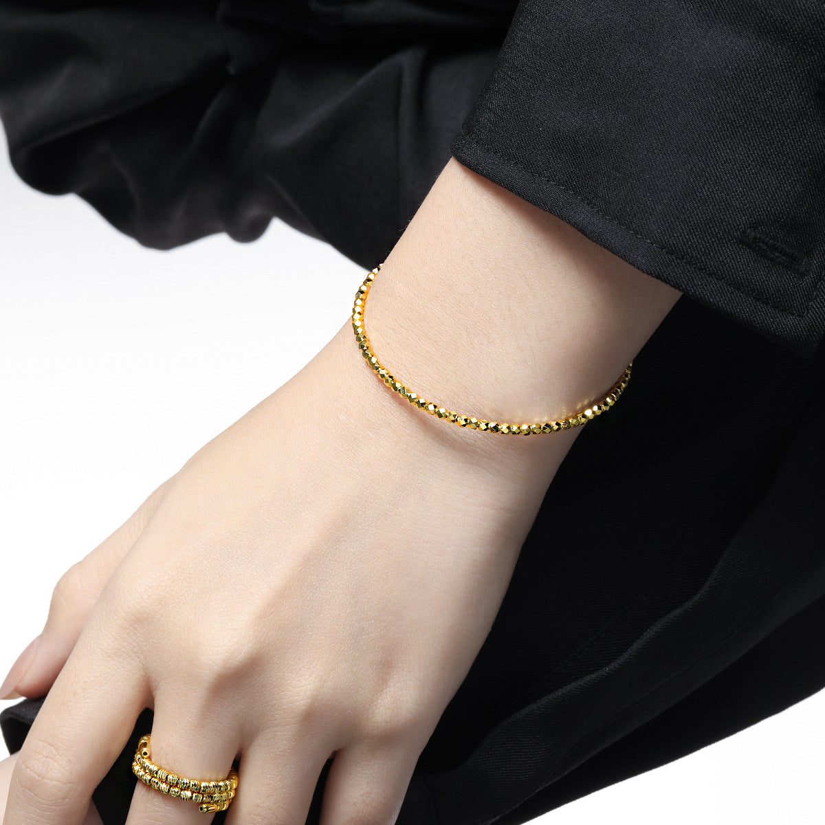 Diamond-Cut Wrap Sterling Silver Cuff Bracelet