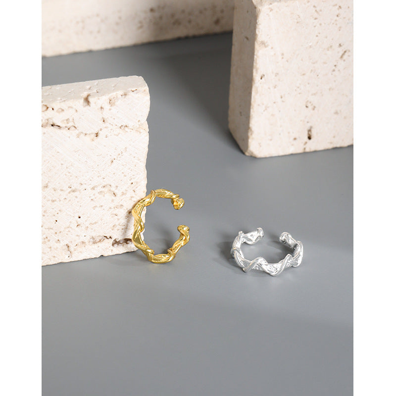 Wave Textured Ear Cuff Earring OPHRASTUDIO