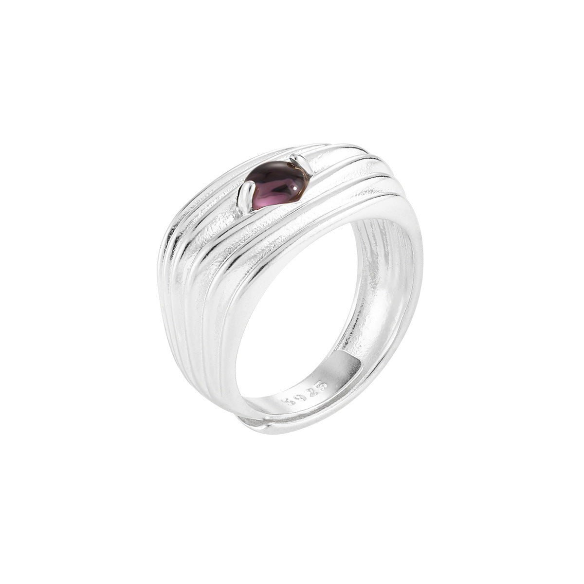 Ripple Crest Glass Stone Statement Ring OPHRASTUDIO