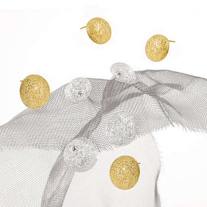 Lumi Shimmer Matte Sphere Silver Stud Earrings OPHRASTUDIO