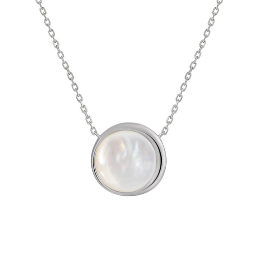 Luminous Mother of Pearl Pendant Necklace OPHRASTUDIO