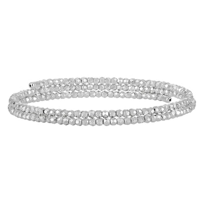 Diamond-Cut Wrap Sterling Silver Cuff Bracelet