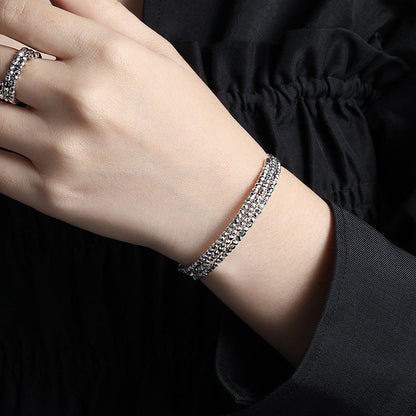 Diamond-Cut Wrap Sterling Silver Cuff Bracelet