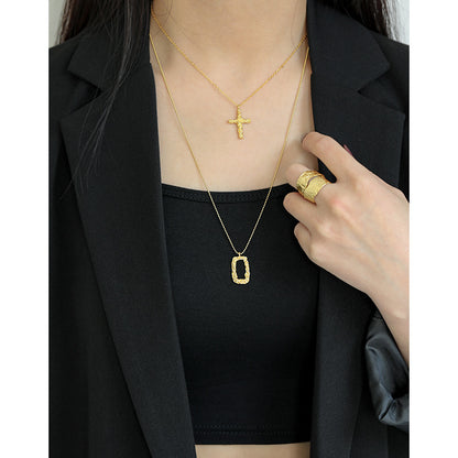 Crumpled Frame Pendant Necklace OPHRASTUDIO