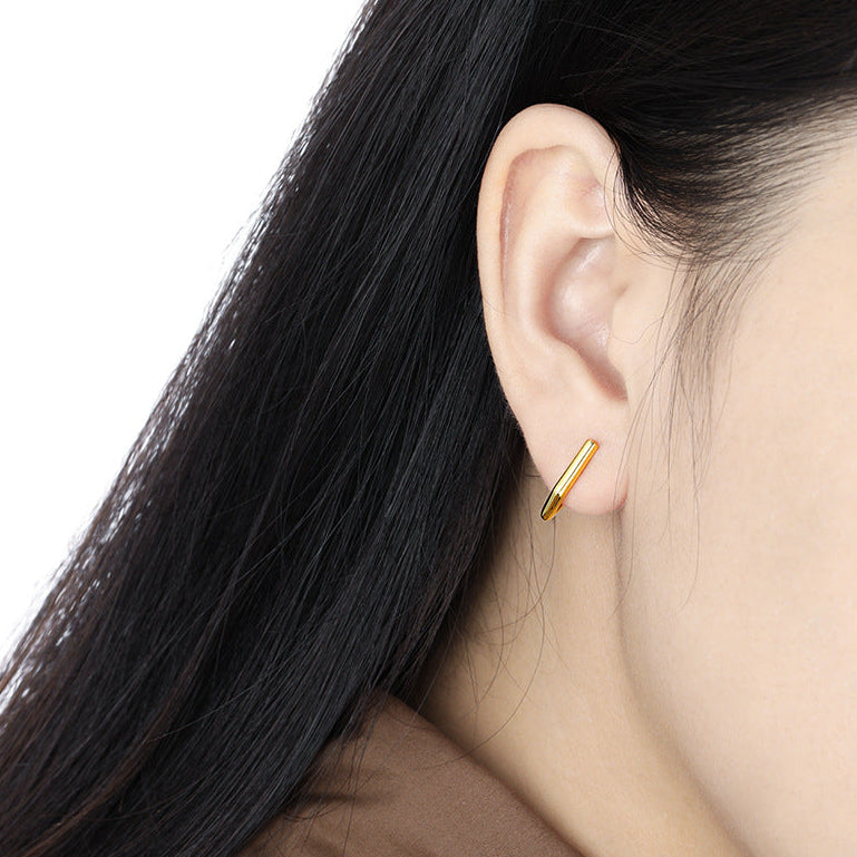 Geometric Pavé Edge Hoop Earrings