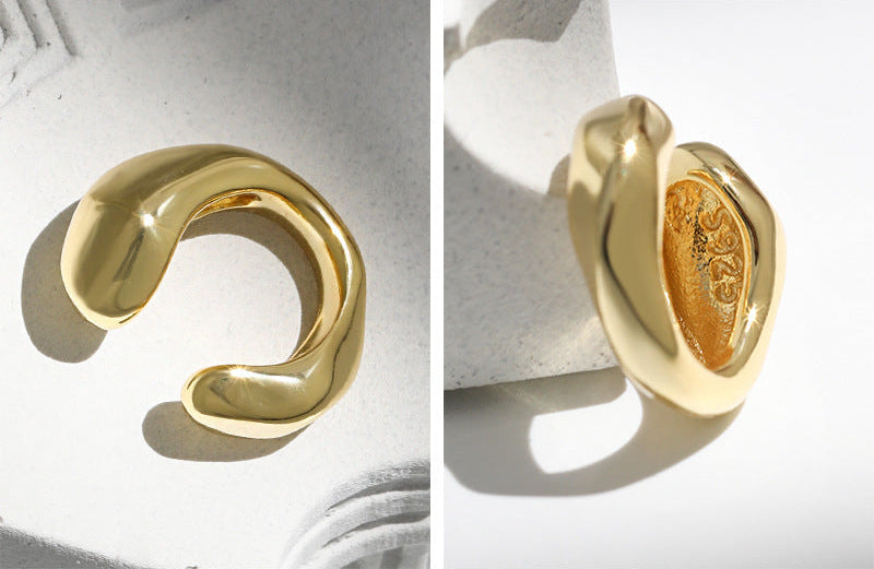 Chunky Silver Ear Cuff Earring OPHRASTUDIO