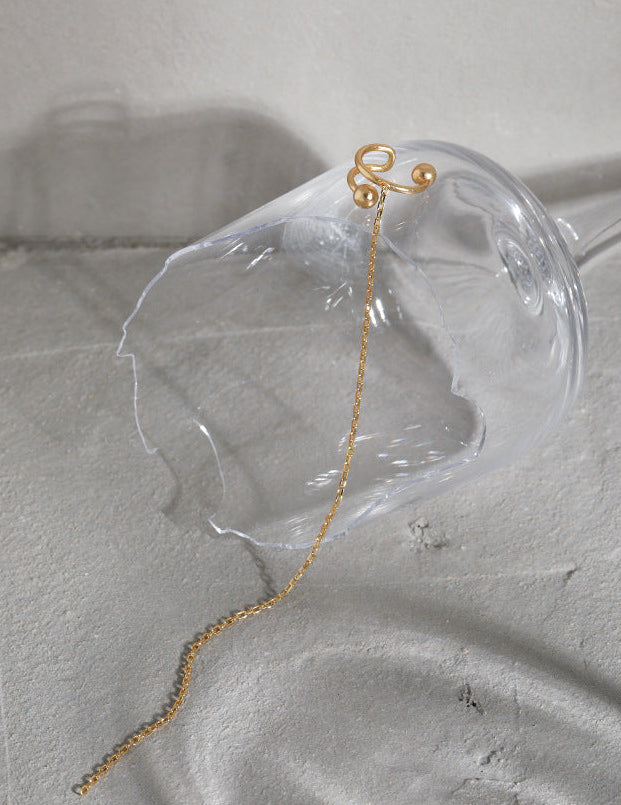 Single Chain Tassel Ear Cuff Earring OPHRASTUDIO