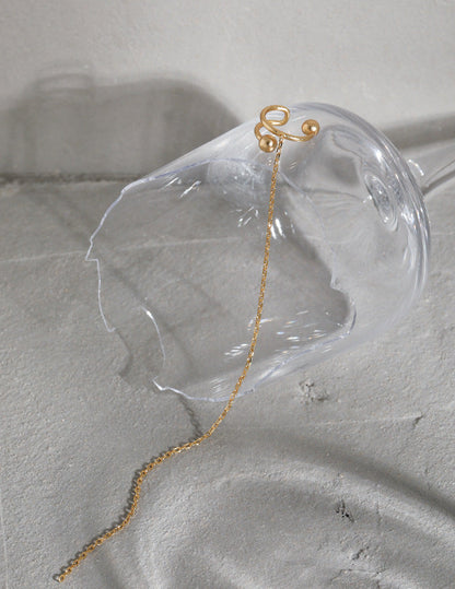 Single Chain Tassel Ear Cuff Earring OPHRASTUDIO