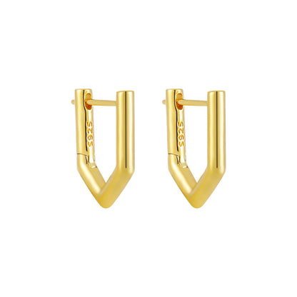 Geometric Pavé Edge Hoop Earrings