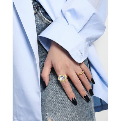 Molten Pebble Stacking Ring OPHRASTUDIO