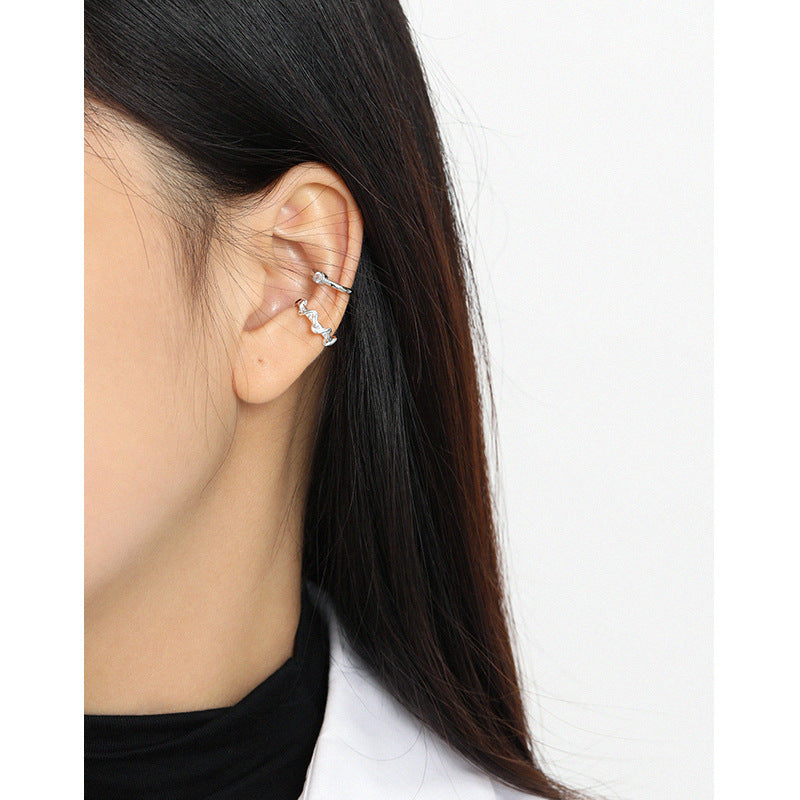 Wave Textured Ear Cuff Earring OPHRASTUDIO