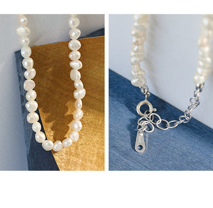 Baroque Silver Pearl Necklace OPHRASTUDIO