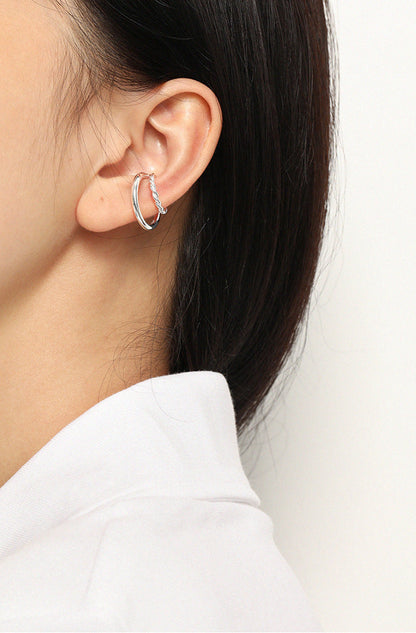 C-Shape Double Line Ear Cuff Earring OPHRASTUDIO