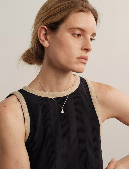Valuri Wave Shell Silver Necklace OPHRASTUDIO