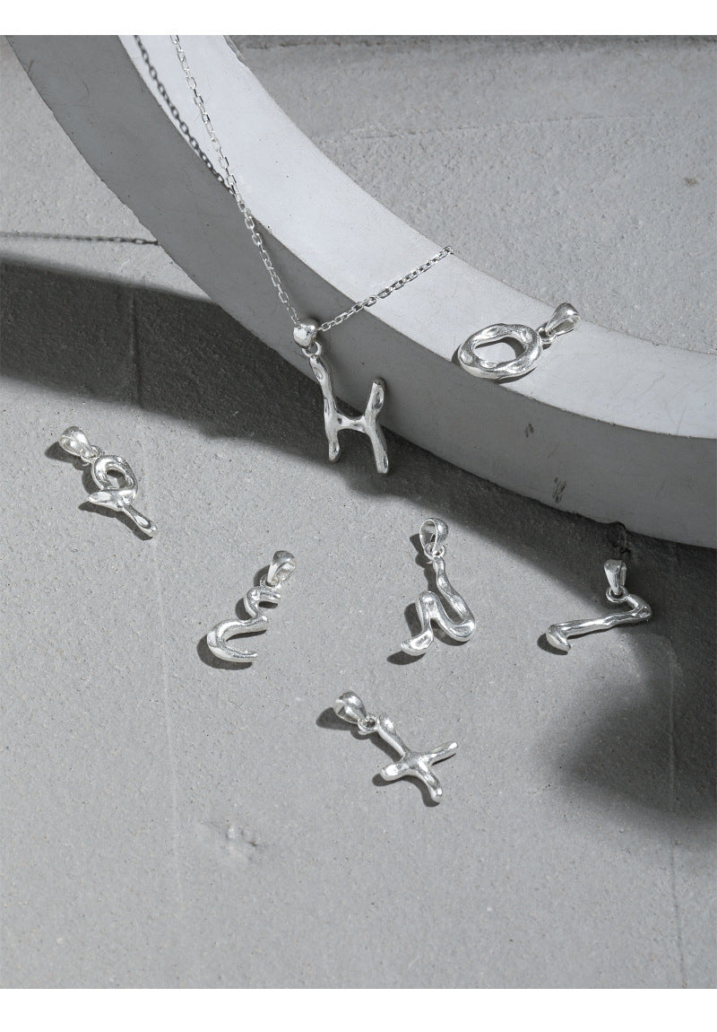 Eternal Sterling Silver Initial Necklace OPHRASTUDIO