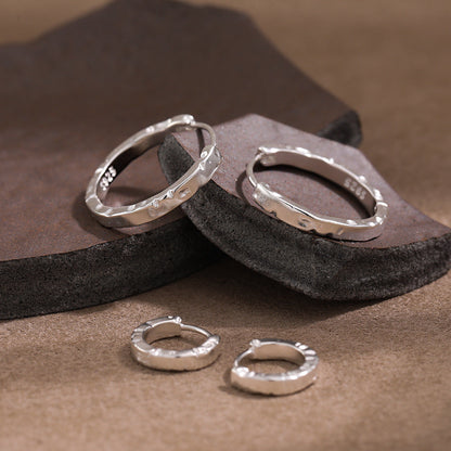 Matte Texture Hoop Earrings OPHRASTUDIO