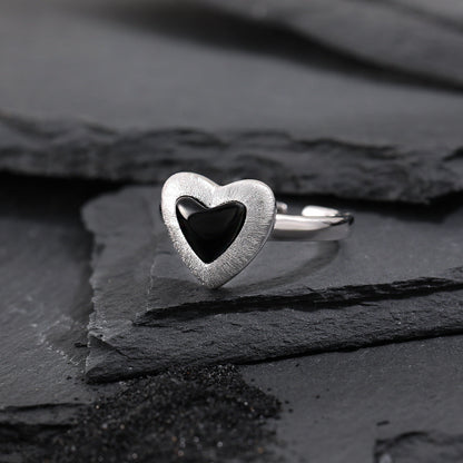 Matte Brushed Black Onyx Statement Ring OPHRASTUDIO