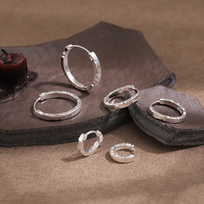 Matte Texture Hoop Earrings OPHRASTUDIO