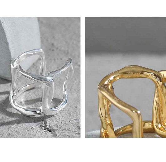 Hollow Sterling Silver Ear Cuff Earring