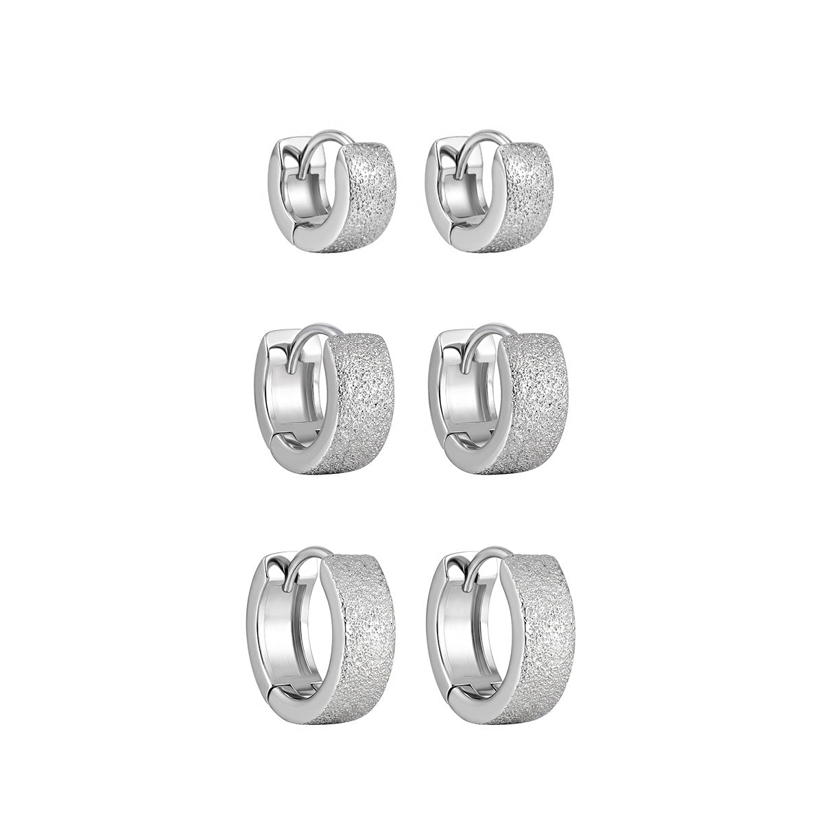 Textured Wide Silver Huggie Earrings OPHRASTUDIO