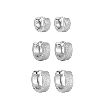 Textured Wide Silver Huggie Earrings OPHRASTUDIO