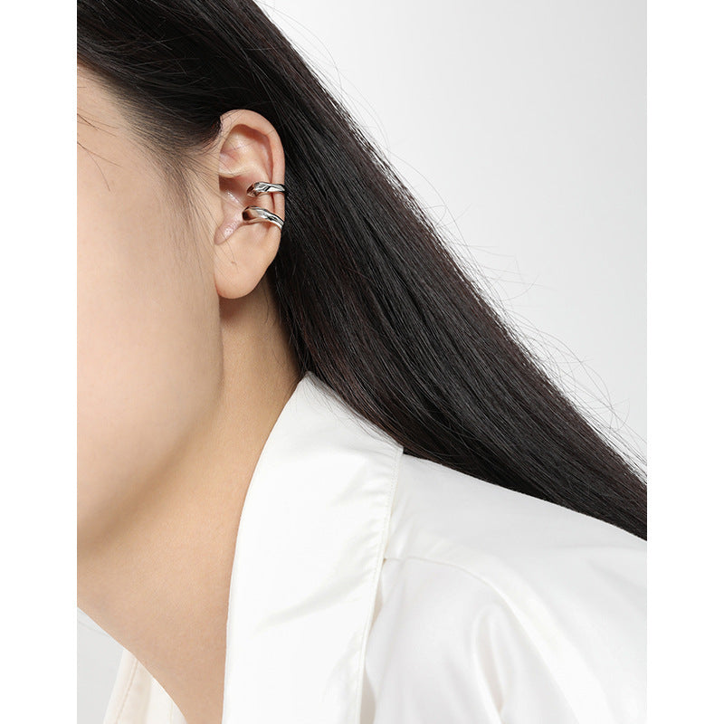 Chunky Silver Ear Cuff Earring OPHRASTUDIO