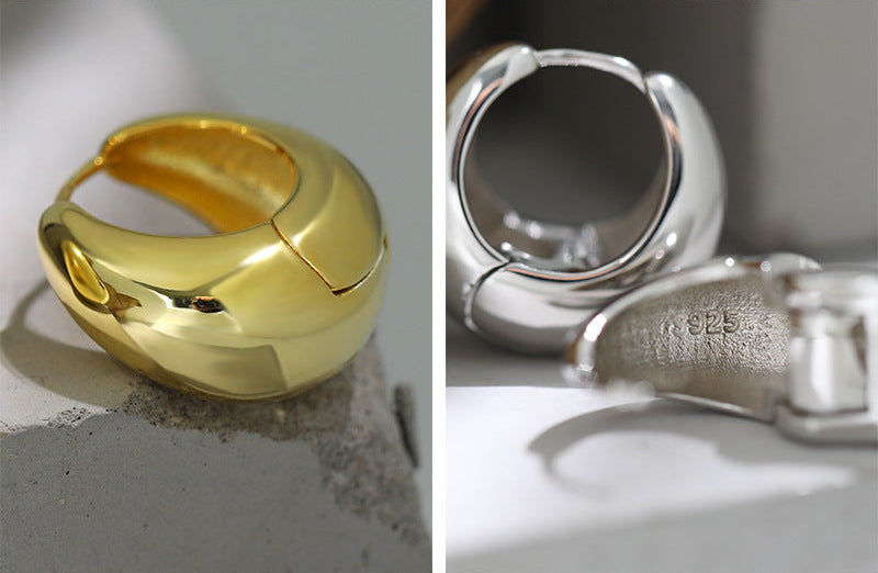 Sculpted Curve Hoop Earrings OPHRASTUDIO