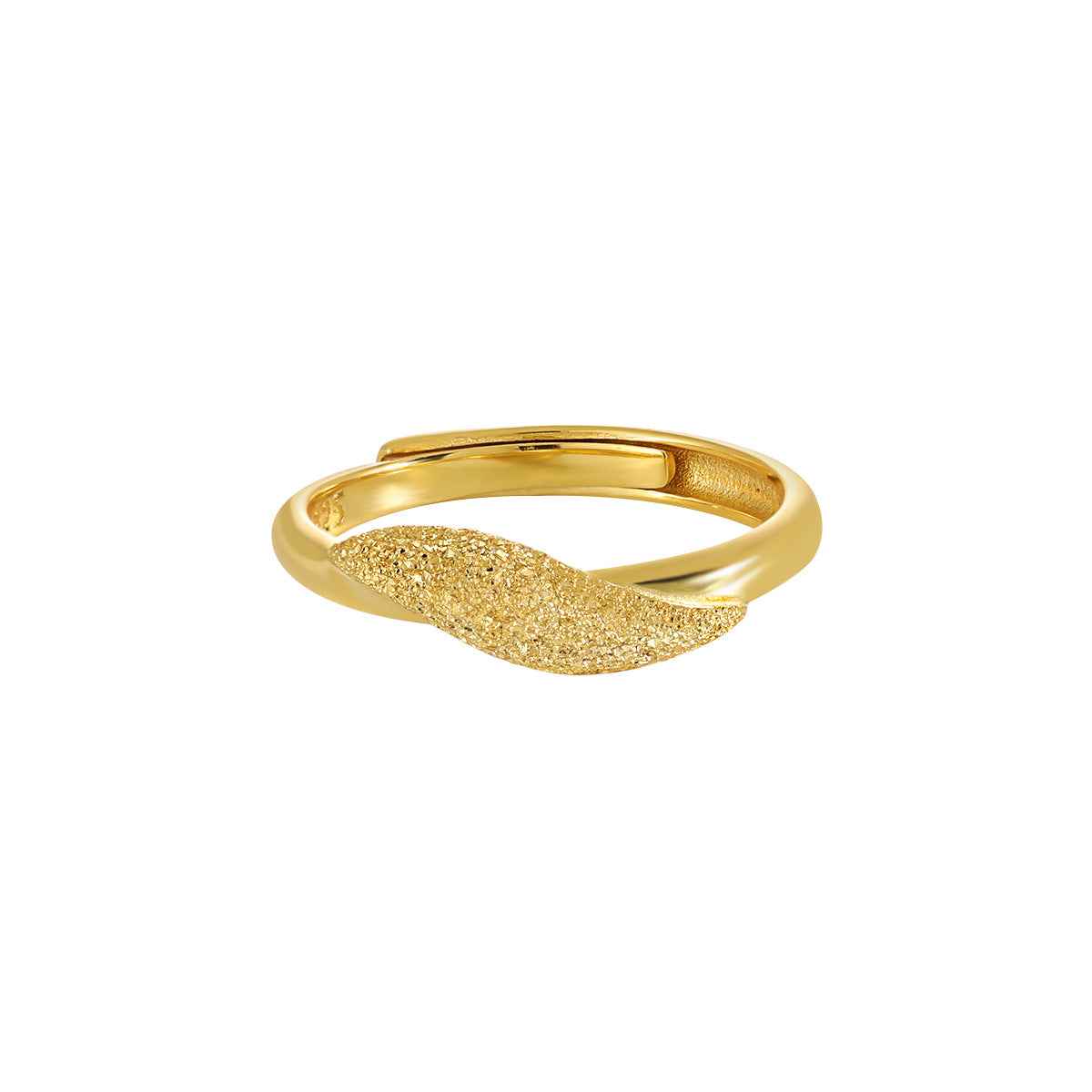 Aurora's Frosted Leaf Silver Stacking Ring