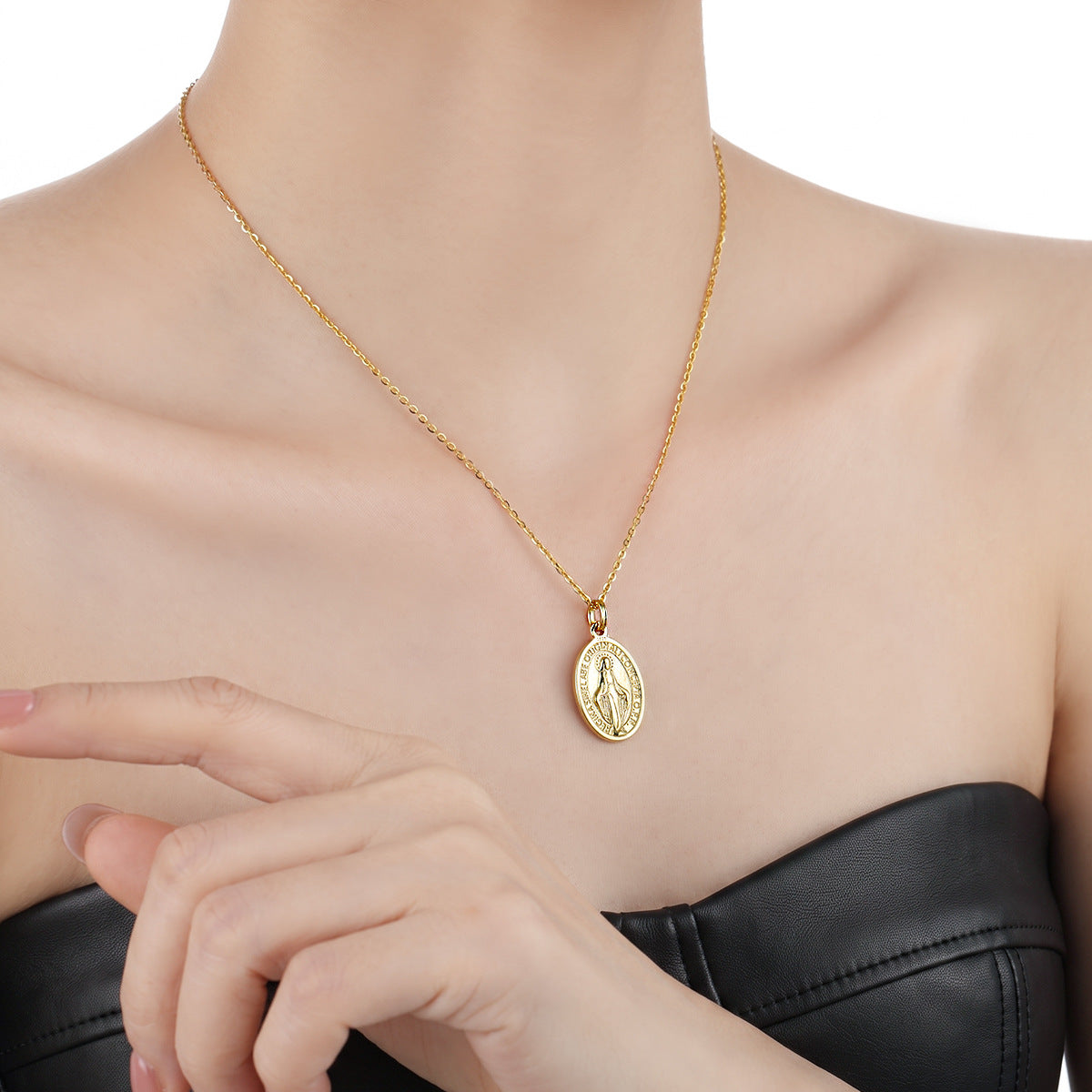 Miraculous Medal Necklace OPHRASTUDIO