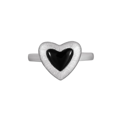 Matte Brushed Black Onyx Statement Ring OPHRASTUDIO