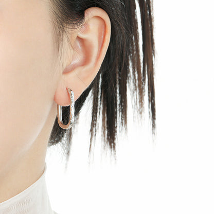 Textured Flow Sterling Silver Hoop Earrings