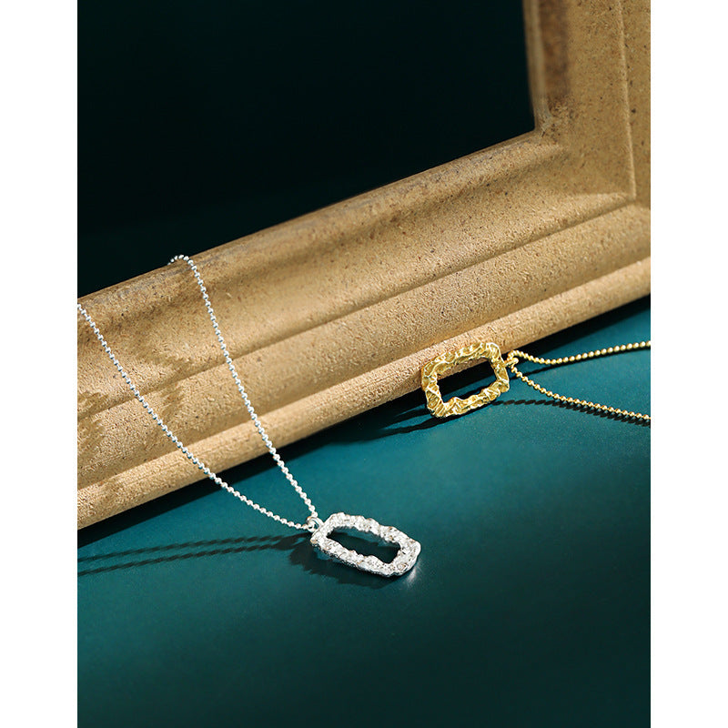 Crumpled Frame Pendant Necklace OPHRASTUDIO